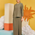 The Matahari Women Boxy Blouse Green Stripe - Umbi