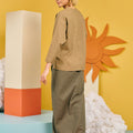 The Matahari Women Boxy Blouse Olive Green - Umbi