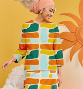 The Matahari Women Boxy Blouse Stonehenge Print - Umbi