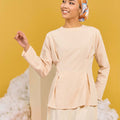 The Matahari Women Fitted Waist Blouse Beige - Umbi