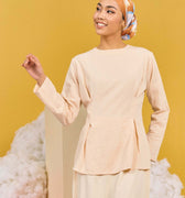 The Matahari Women Fitted Waist Blouse Beige - Umbi
