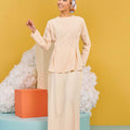 The Matahari Women Fitted Waist Blouse Beige - Umbi