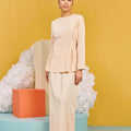 The Matahari Women Fitted Waist Blouse Beige - Umbi
