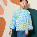The Meriah Flare Blouse Pulut Print - Umbi