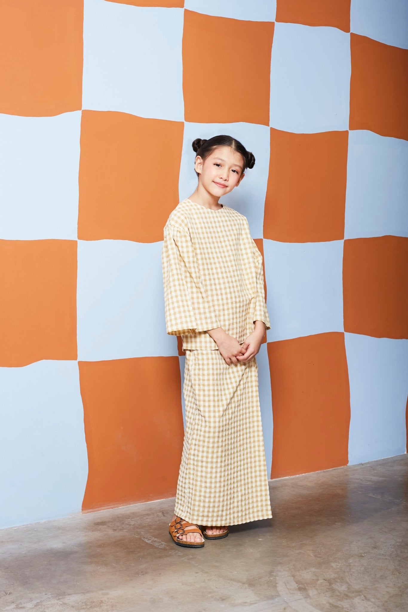 The Meriah Flare Blouse Yellow Checked - Umbi