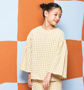 The Meriah Flare Blouse Yellow Checked - Umbi
