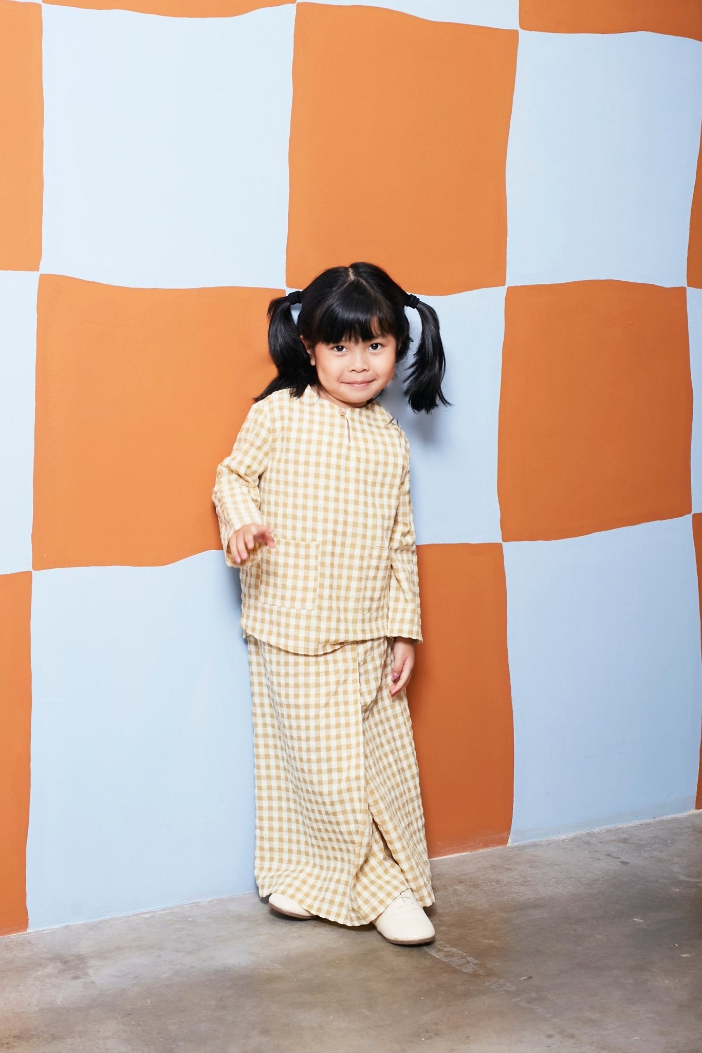 The Meriah Kurung Top Yellow Checked - Umbi