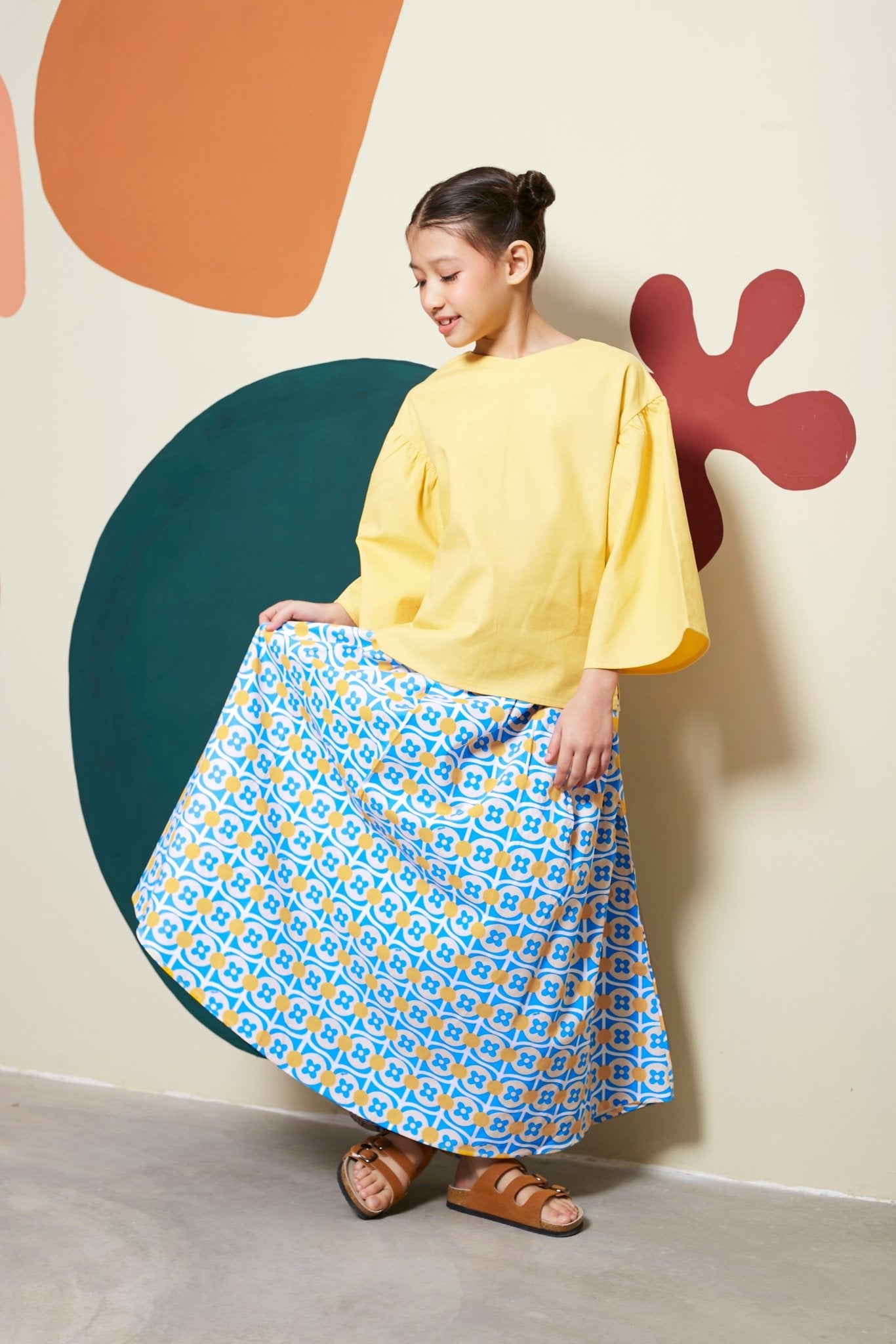 The Meriah Teacup Skirt Pulut Print - Umbi