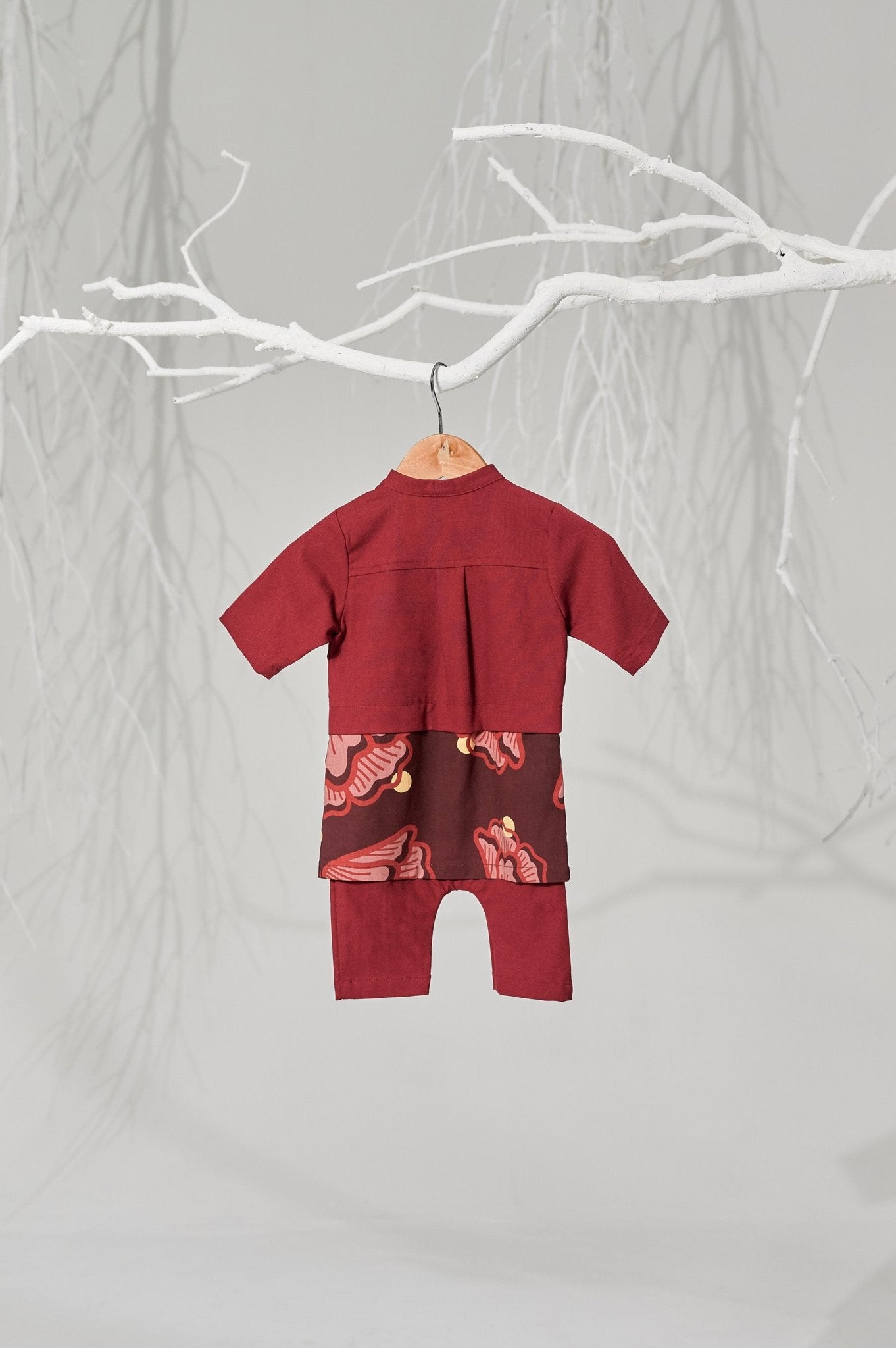The Musim Collection Baby Baju Melayu 3 - in - 1 Autumn Print - Umbi