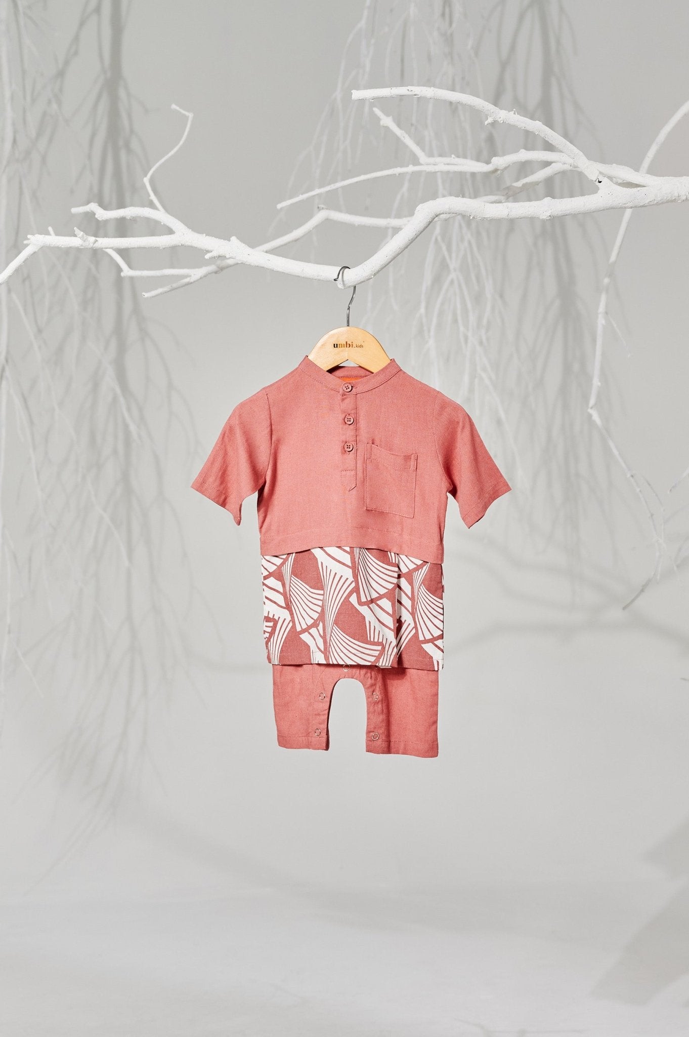 The Musim Collection Baby Baju Melayu 3 - in - 1 Harvest Print - Umbi