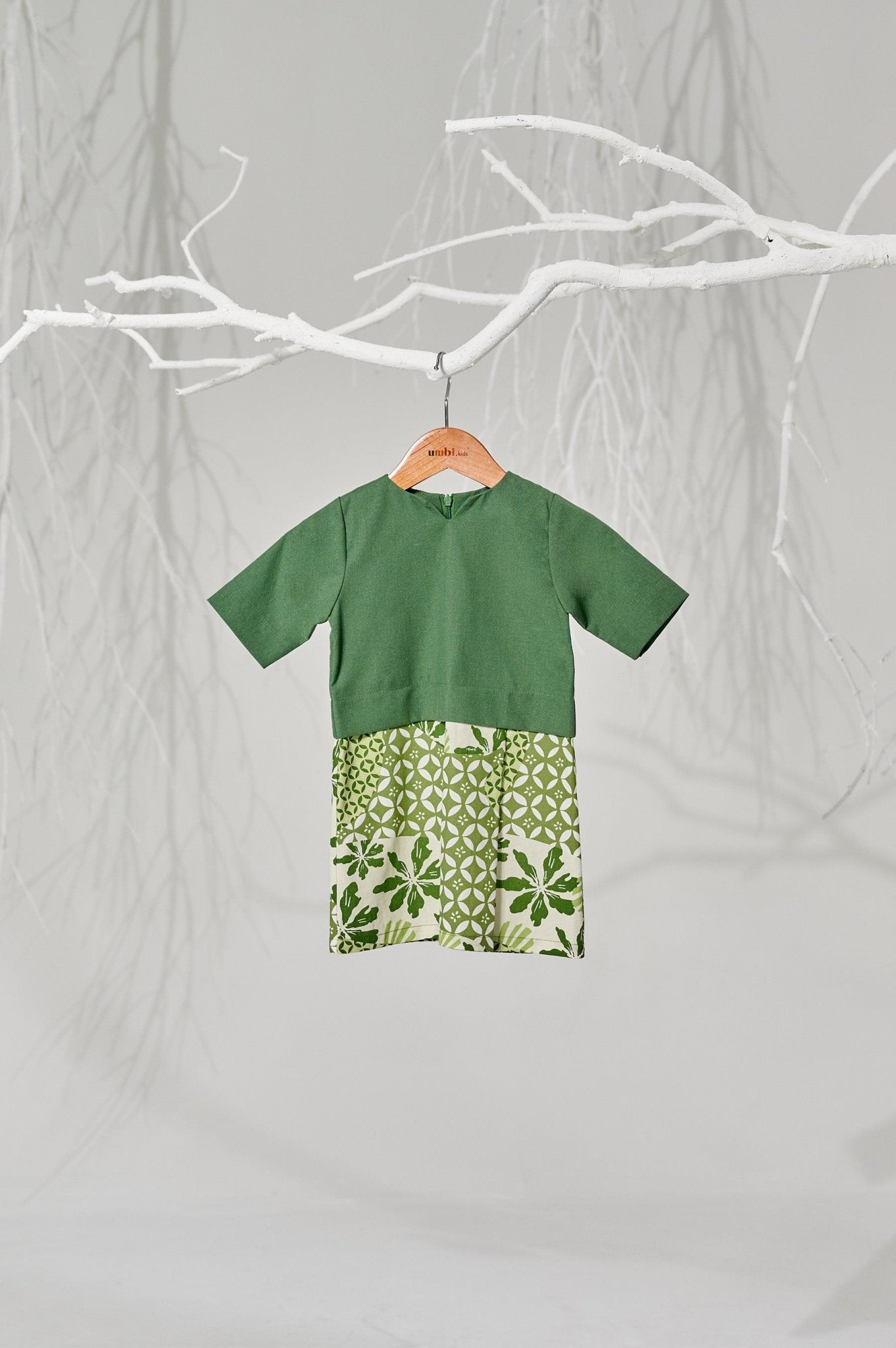 The Musim Collection Baby Kurung Dress Borneo Print - Umbi