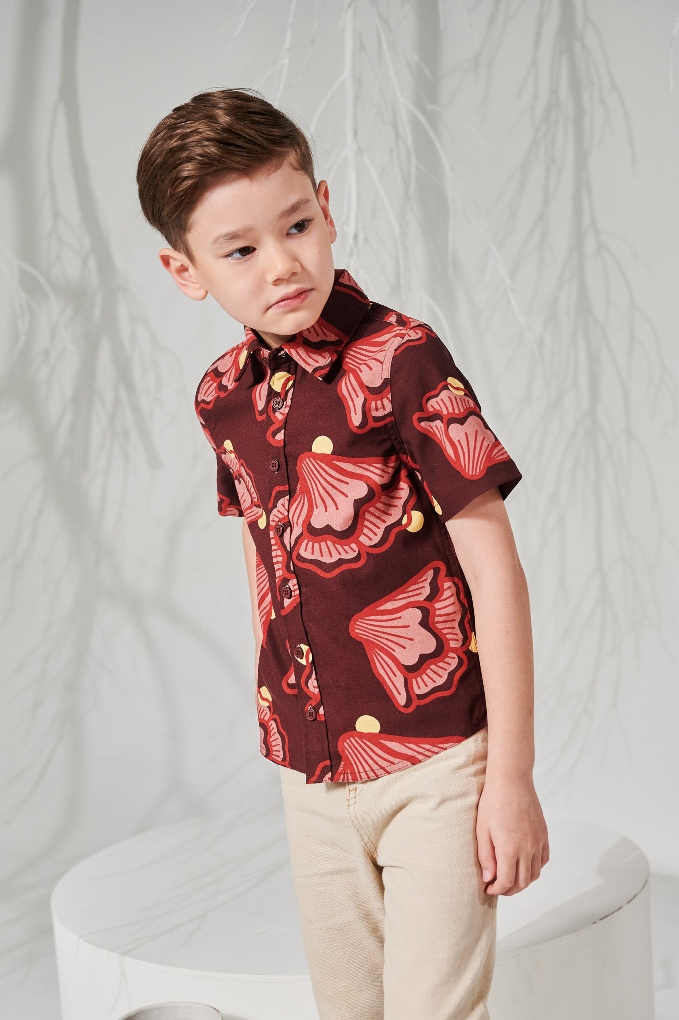 The Musim Collection Boy Sunday Shirt Autumn Print - Umbi
