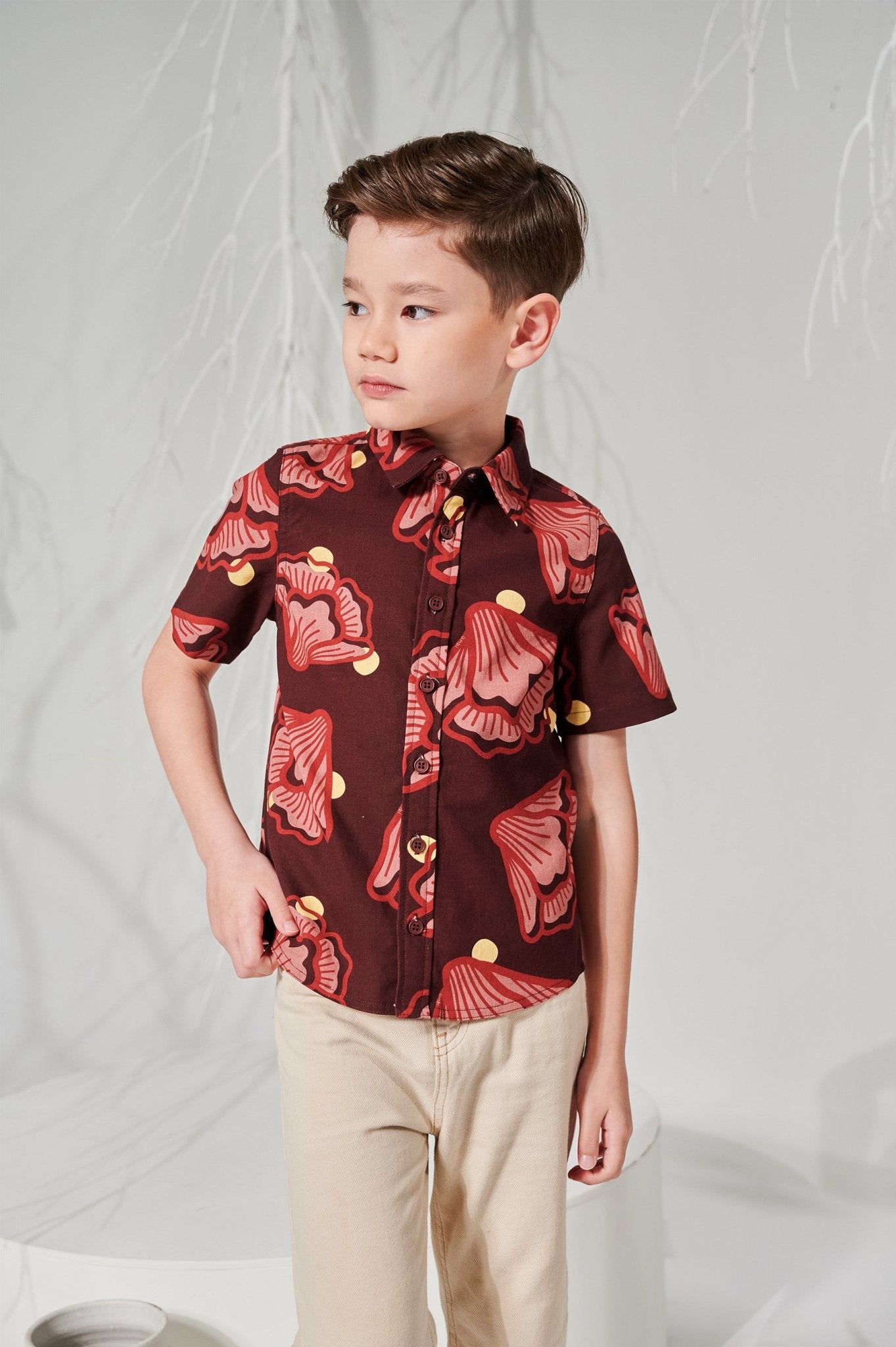 The Musim Collection Boy Sunday Shirt Autumn Print - Umbi