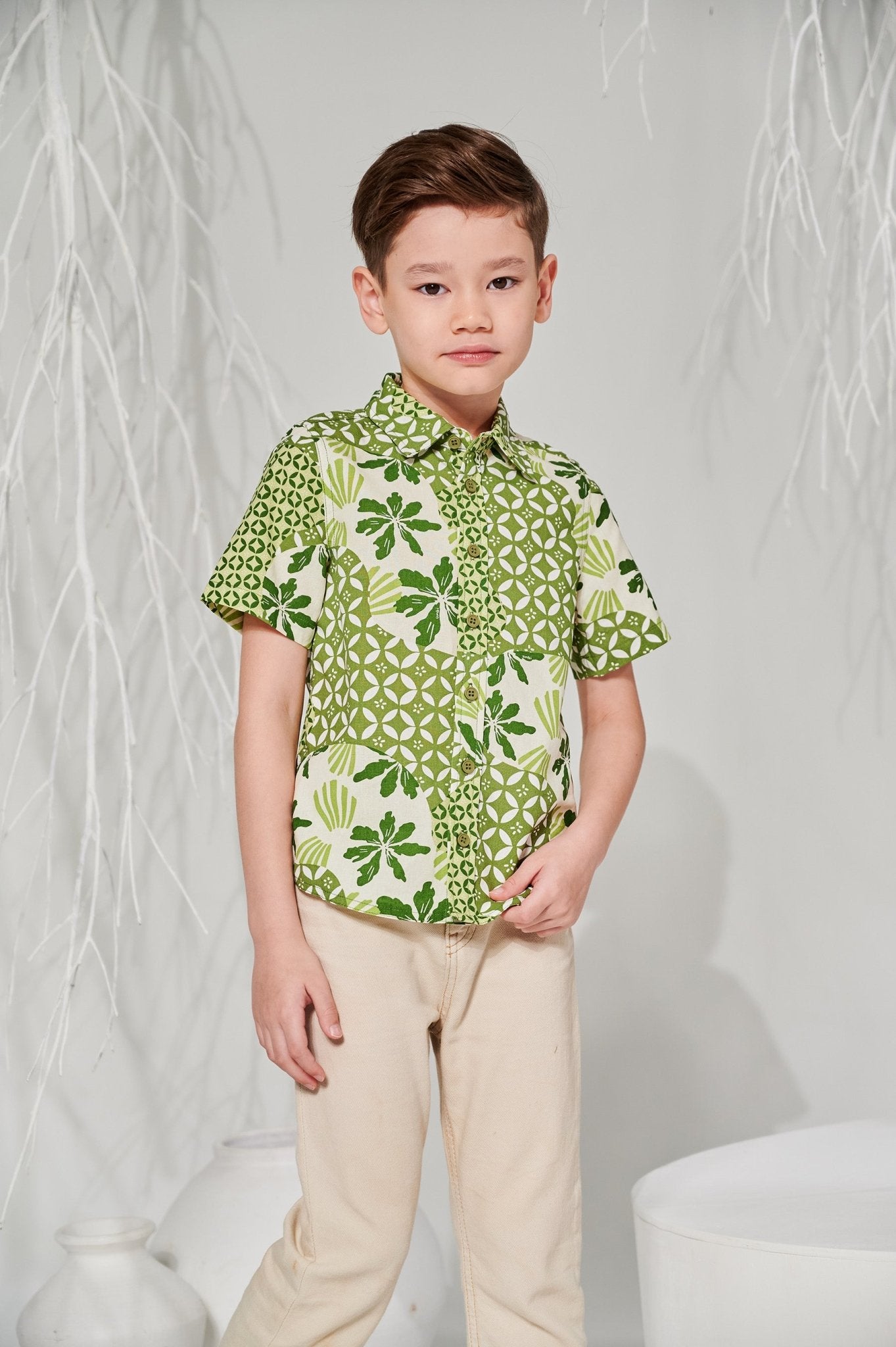 The Musim Collection Boy Sunday Shirt Borneo Print - Umbi