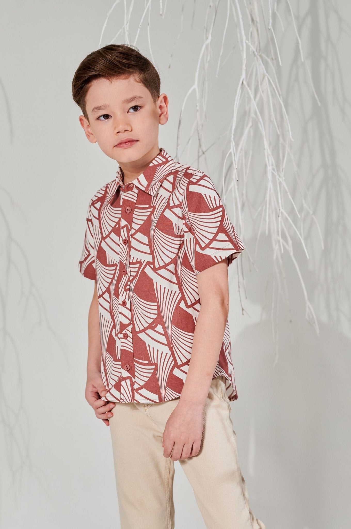 The Musim Collection Boy Sunday Shirt Harvest Print - Umbi