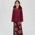 The Musim Collection Girl Kurung Top Burgundy - Umbi