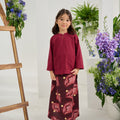 The Musim Collection Girl Kurung Top Burgundy - Umbi