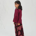 The Musim Collection Girl Kurung Top Burgundy - Umbi