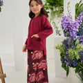 The Musim Collection Girl Kurung Top Burgundy - Umbi