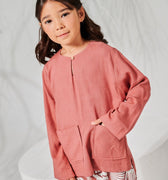 The Musim Collection Girl Kurung Top Dusty Rose - Umbi