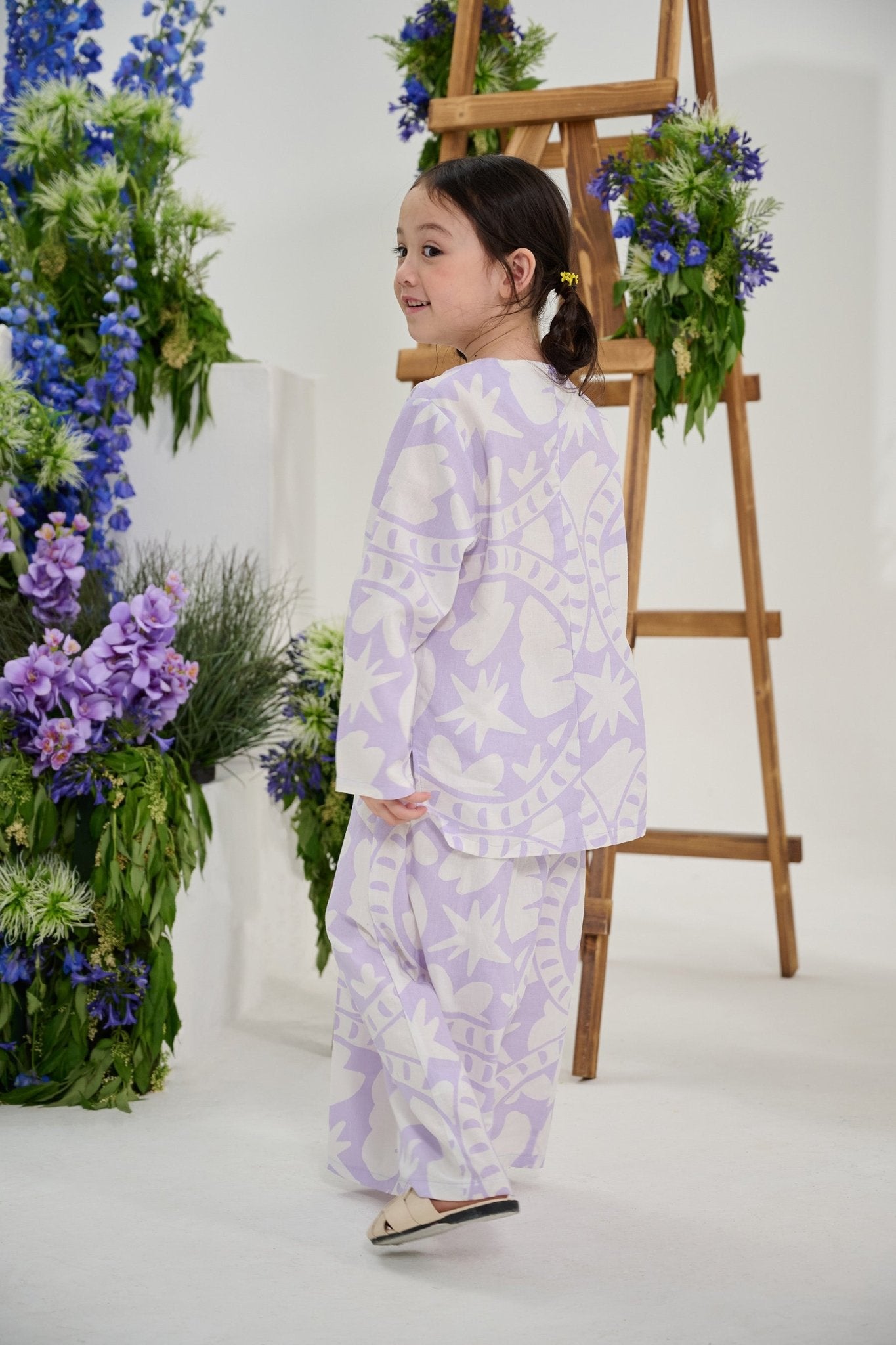 The Musim Collection Girl Kurung Top Winter Print - Umbi