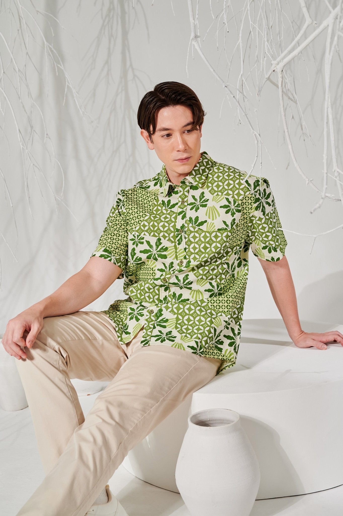 The Musim Collection Men Holiday Shirt Borneo Print - Umbi