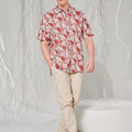 The Musim Collection Men Holiday Shirt Harvest Print - Umbi