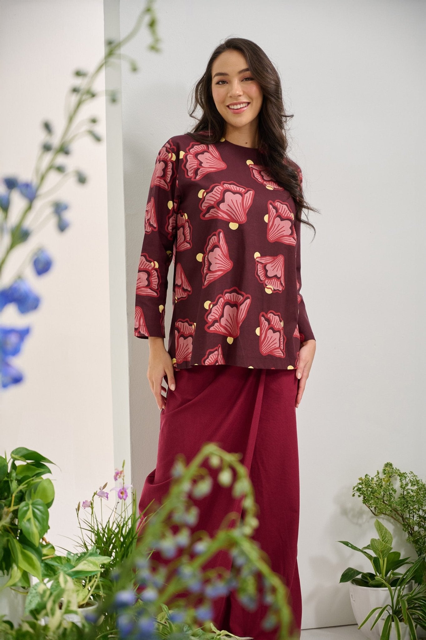 The Musim Collection Women Boxy Top Autumn Print - Umbi