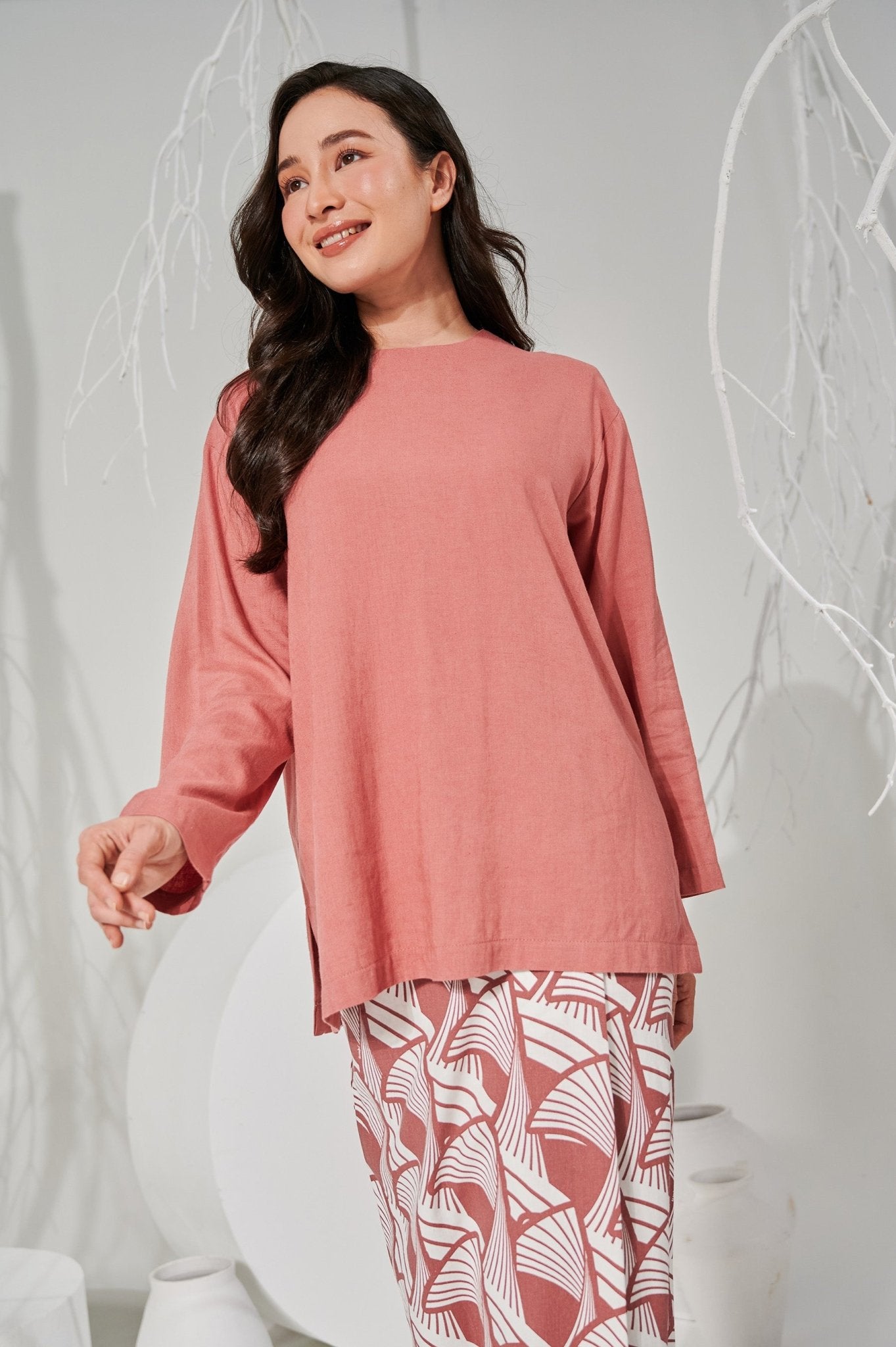 The Musim Collection Women Boxy Top Dusty Rose - Umbi