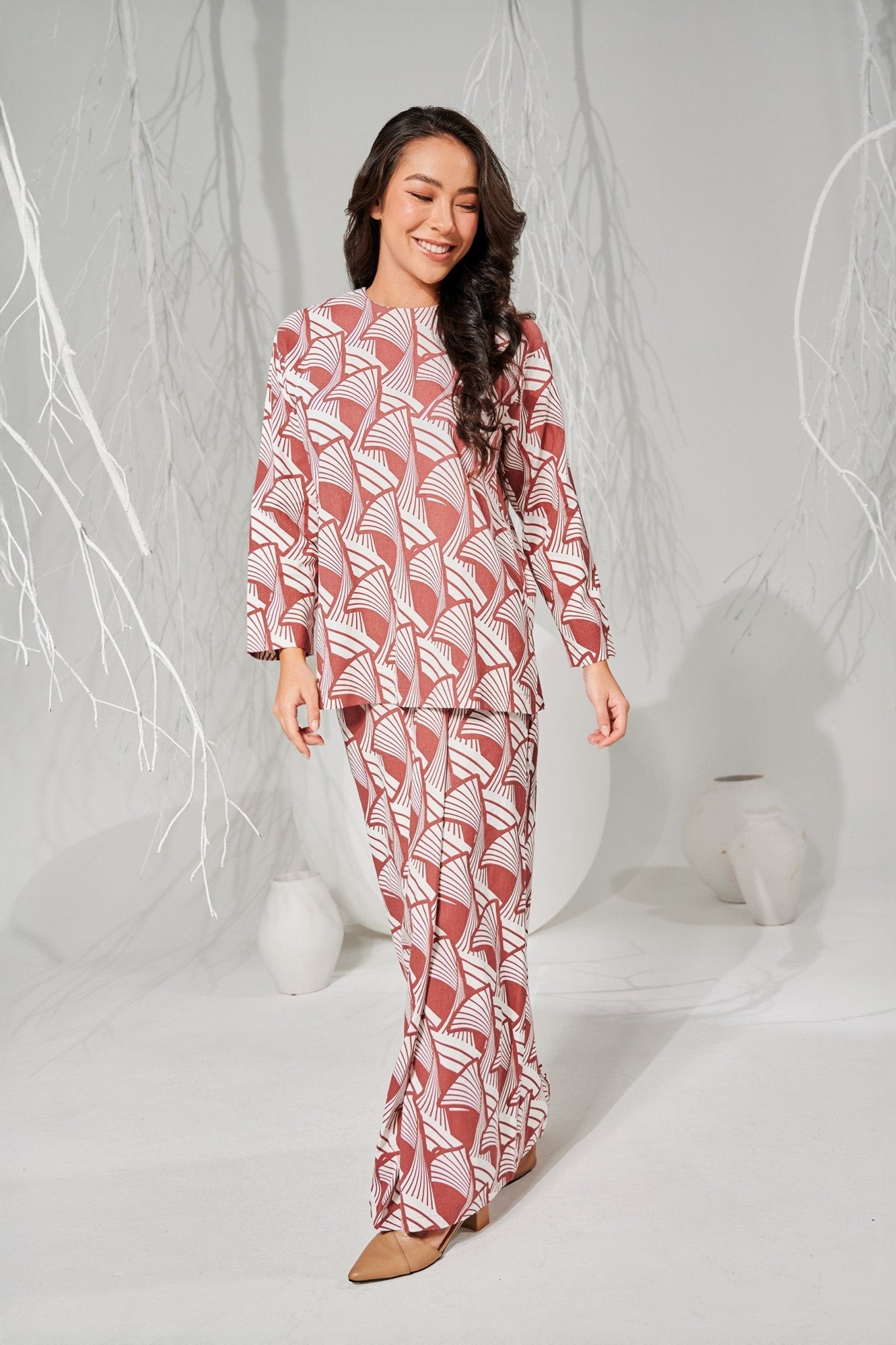 The Musim Collection Women Boxy Top Harvest Print - Umbi