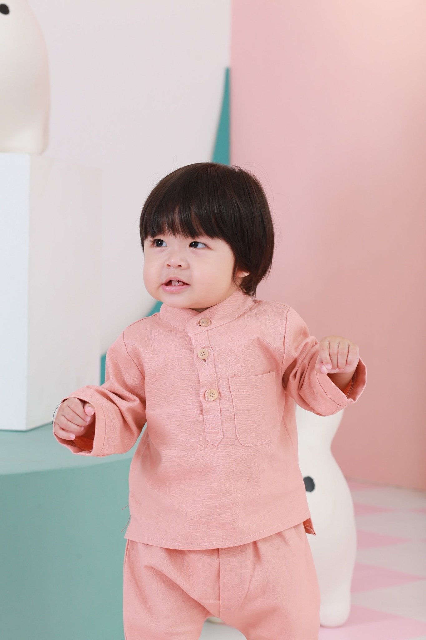 The Nikmat Collection Baby Baju Melayu Set Blush - Umbi