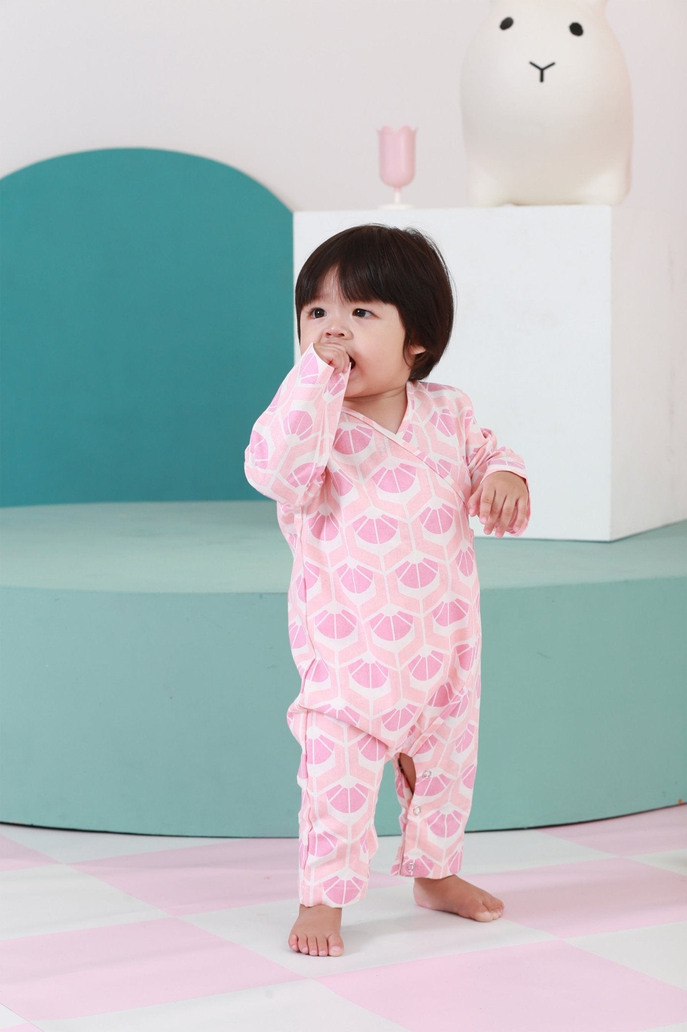 The Nikmat Collection Baby Kimono Jumpsuit Cupcake Print - Umbi