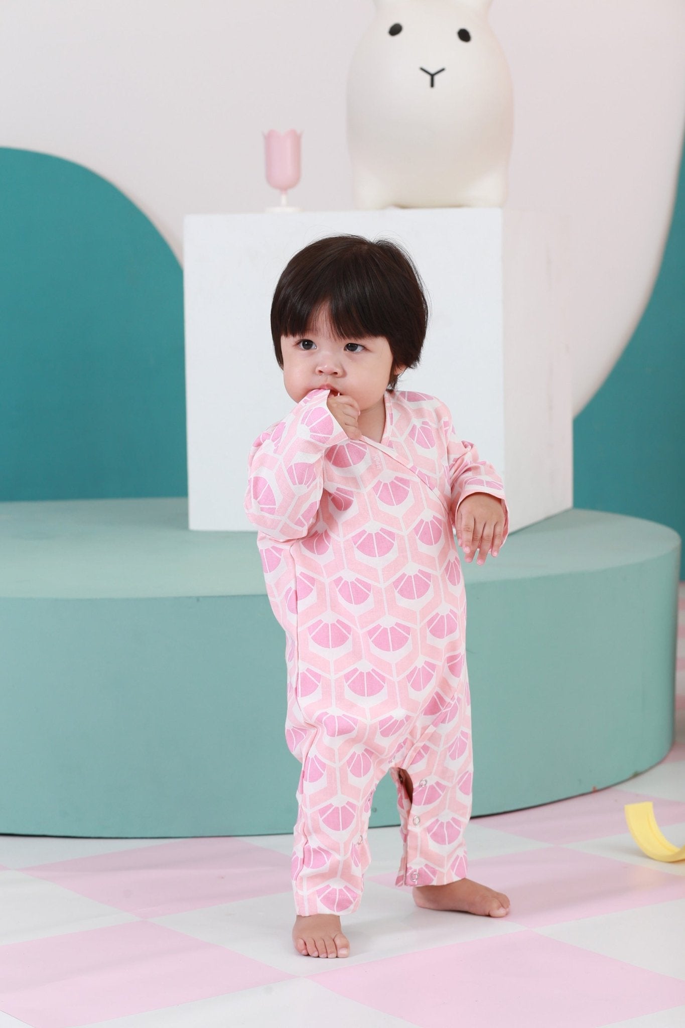 The Nikmat Collection Baby Kimono Jumpsuit Cupcake Print - Umbi