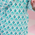 The Nikmat Collection Baby Kimono Jumpsuit Mint Drops Print - Umbi
