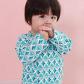 The Nikmat Collection Baby Kimono Jumpsuit Mint Drops Print - Umbi