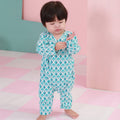 The Nikmat Collection Baby Kimono Jumpsuit Mint Drops Print - Umbi