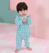 The Nikmat Collection Baby Kimono Jumpsuit Mint Drops Print - Umbi