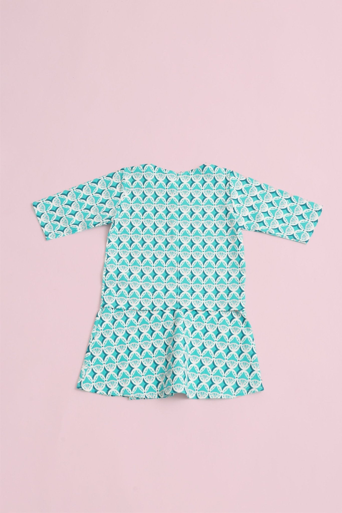 The Nikmat Collection Baby Kurung Dress Mint Drops Print - Umbi