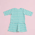 The Nikmat Collection Baby Kurung Dress Mint Drops Print - Umbi