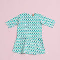 The Nikmat Collection Baby Kurung Dress Mint Drops Print - Umbi