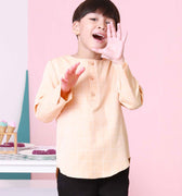 The Nikmat Collection Boy Kurta Top Checked Caramel - Umbi