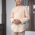 The Nikmat Collection Boy Kurta Top Checked Caramel - Umbi