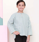 The Nikmat Collection Boy Teluk Belanga Top Checked Tiffany - Umbi