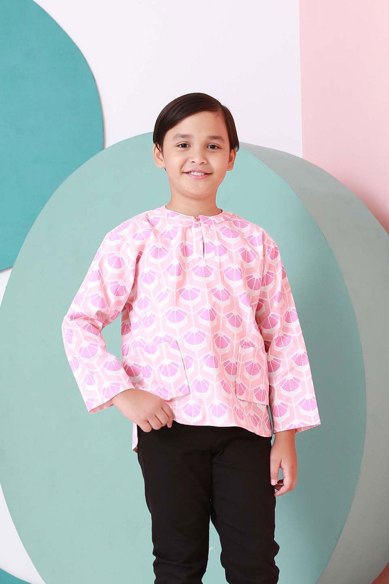 The Nikmat Collection Boy Teluk Belanga Top Cupcake Print - Umbi