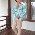 The Nikmat Collection Boy Teluk Belanga Top Mint Drops Print - Umbi