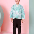 The Nikmat Collection Boy Teluk Belanga Top Mint Drops Print - Umbi