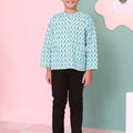 The Nikmat Collection Boy Teluk Belanga Top Mint Drops Print - Umbi
