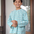 The Nikmat Collection Boy Teluk Belanga Top Mint Drops Print - Umbi