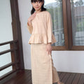The Nikmat Collection Girl Classic Skirt Checked Caramel - Umbi