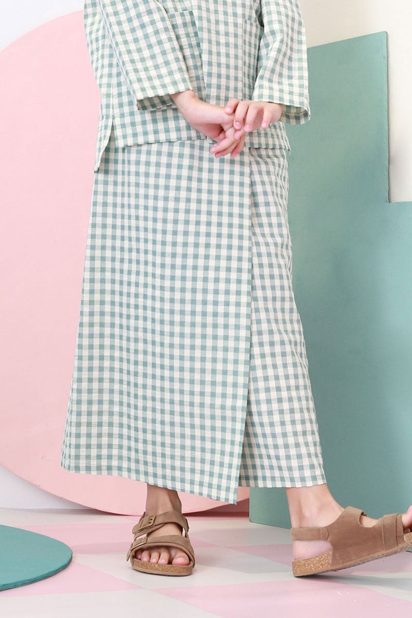 The Nikmat Collection Girl Classic Skirt Checked Tiffany - Umbi
